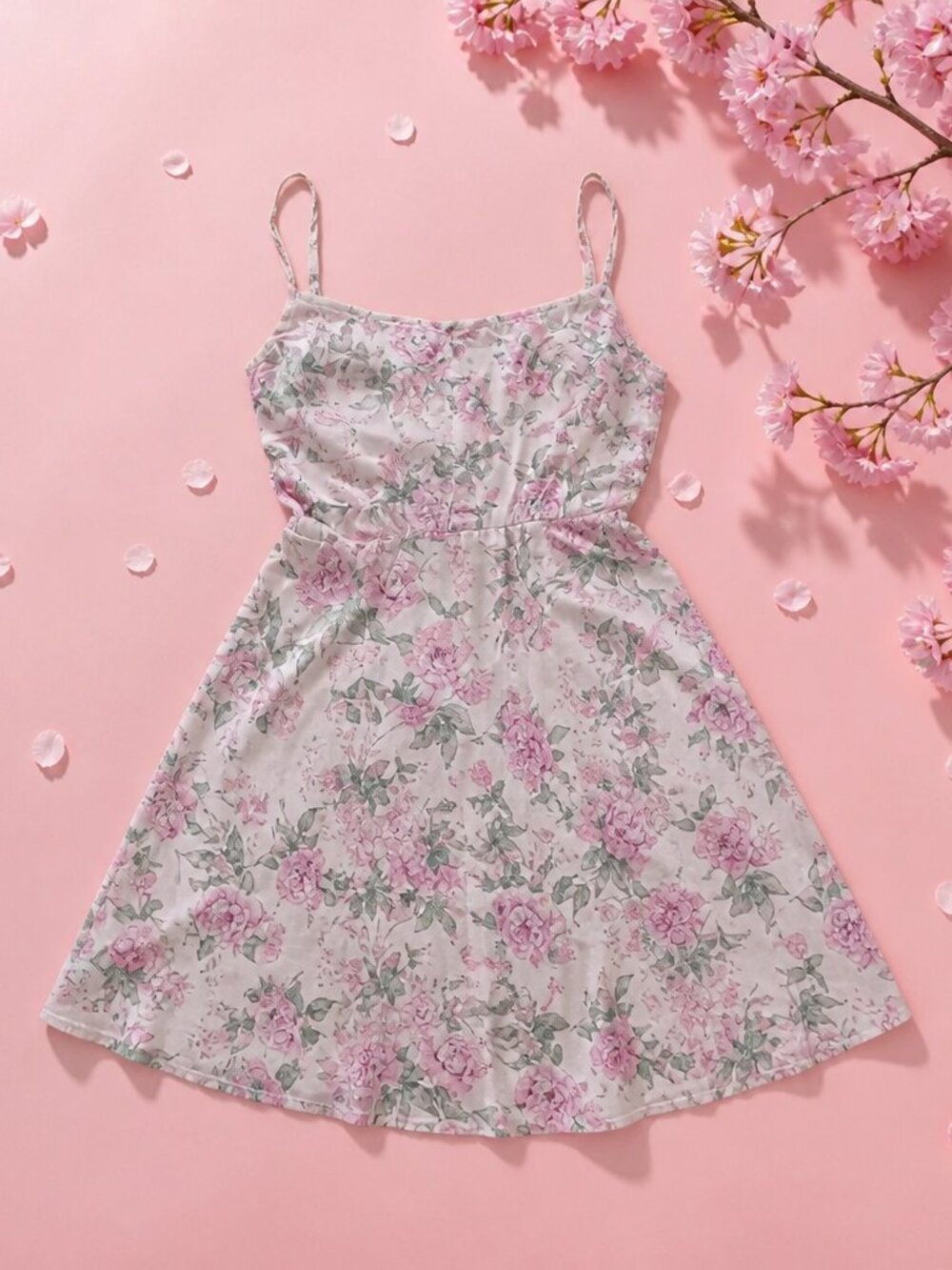 Altar'd State Pink Rose Floral Mini Dress Size M EUC - Picture 2 of 9